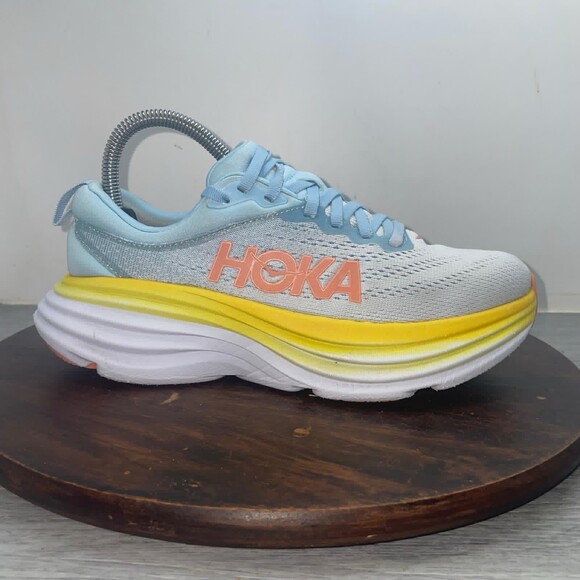 Hoka One One Shoes - Hoka One One Bondi 8 Womens 6.5 B Shoes Blue Running Sneakers 1127952 SSCA